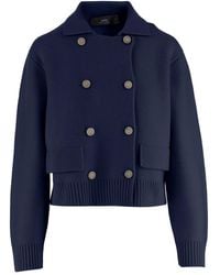 arch4 - Double-Breasted Cashmere Knit Jacket - Lyst
