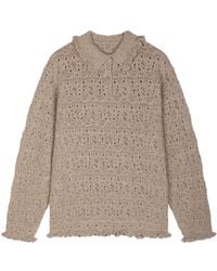 JNBY - Ruffle-Trim Open-Knit Sweater - Lyst