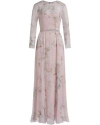 Alberta Ferretti - Floral-Print Belted Maxi Dress - Lyst
