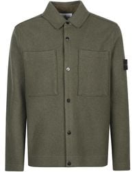 Stone Island - Hemdjacke mit aufgesetzten Taschen - Lyst