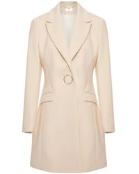 Fracomina - Ring-Detail Notched-Lapel Coat - Lyst