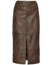 ROTATE BIRGER CHRISTENSEN - Leather Midi Skirt - Lyst