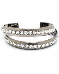AMINA MUADDI - Jahleel Crystal-embellished Cuff Bracelet - Lyst