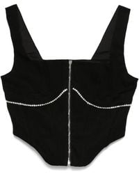 Amiri - Crystal-Embellished Corset Top - Lyst