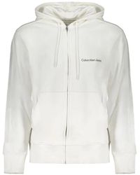 Calvin Klein - Logo-Print Zip-Up Hoodie - Lyst