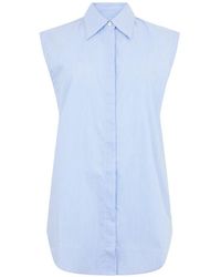 Moorer - Striped Sleeveless Shirt - Lyst