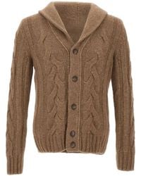 Gran Sasso - Kabelgebreid Vest Met Sjaalkraag - Lyst