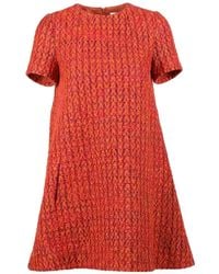 Valentino Garavani - Short-Sleeved Textured Mini Dress - Lyst