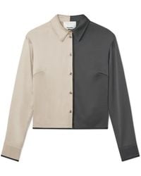 Nanushka - Abria Colour-Block Straight-Hem Shirt - Lyst