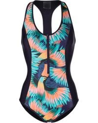Duskii - Tucan-Print Zip-Up Swimsuit - Lyst