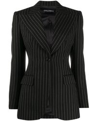 Dolce & Gabbana - Pinstriped Single Button Blazer - Lyst