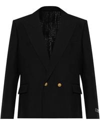 Balmain - Lion-Button Double-Breasted Jacket - Lyst