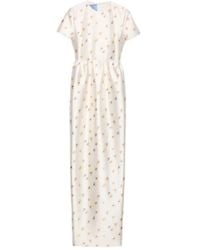 Prada - Jurk Met Bloemenprint - Lyst