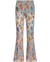 Etro - Floral-print Lace Flared Trousers - Lyst
