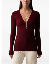 Silvian Heach - Ribbed Scalloped-Edge Sweater - Lyst