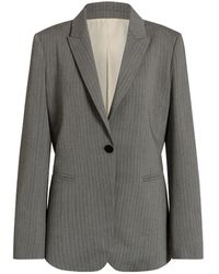 Alberta Ferretti - Pinstripe Single-Breasted Blazer - Lyst