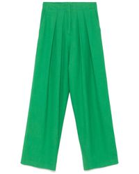 Maje - Palazzo Broek Met Geplooid Detail - Lyst