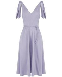 Elisabetta Franchi - V-Neck Midi Dress - Lyst