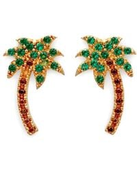 Palm Angels - Crystal-Embellished Palm Tree Earrings - Lyst