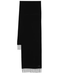 BOSS - Logo-Patch Fringed Scarf - Lyst