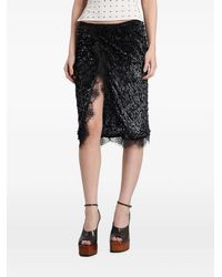 Siedres - Sequin-Embellished Lace-Trim Skirt - Lyst