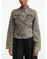 Pinko - Acid-Wash Buckle-Detail Denim Jacket - Lyst