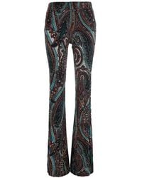 Etro - Paisley-Print Flared Trousers - Lyst