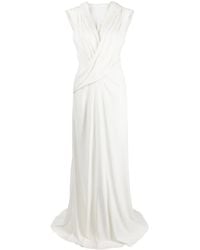 Alberta Ferretti - Drape-Detail Maxi Dress - Lyst