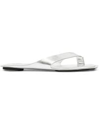 MM6 by Maison Margiela - Laminated Leather Flat Sandals - Lyst