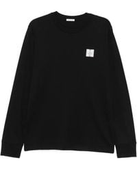 Moncler - Tricolour Logo Long Sleeve Cotton T-Shirt - Lyst