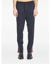 Gucci Side-Stripe Trousers in White for Men | Lyst