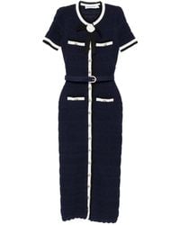 Self-Portrait - Belted Bow-Detail Midi Dress - Lyst