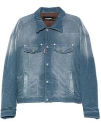 DSquared² - Blauwe Denim Jack Met Klepzakken - Lyst