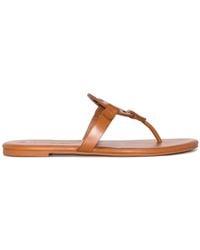 Tory Burch - Miller Soft Logo Leather Sandals - Lyst