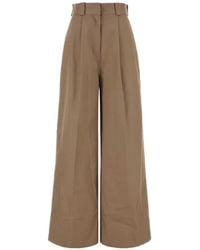 Balenciaga - High-Waist Twill Wide-Leg Trousers - Lyst