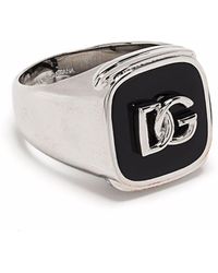 Dolce & Gabbana Zegelring Met Logo - Metallic