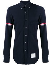 Thom Browne Long Sleeve Button Down Shirt - Blue