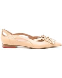 SCAROSSO - X Paula Cademartori Leather Ballerina Shoes - Lyst