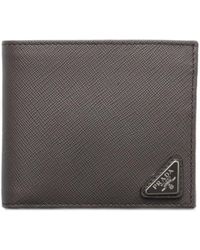 Prada - Textured-Leather Bifold Wallet - Lyst
