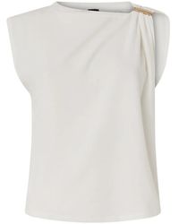 Pinko - T Shirt With Draping And Detail - Lyst