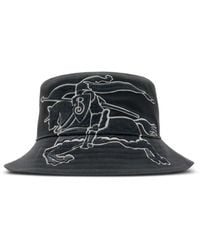 Burberry - Ekd Cotton Bucket Hat - Lyst