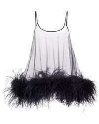 Kiki de Montparnasse - Vestido corto Dita con ribete de plumas - Lyst
