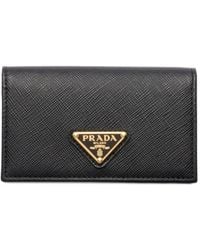 Prada - Saffiano Leather Card Holder - Lyst