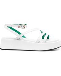 Tommy Hilfiger - Strappy Leather Platform Sandals - Lyst