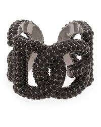 Dolce & Gabbana - Dg-logo Rhinestone-embellished Ring - Lyst