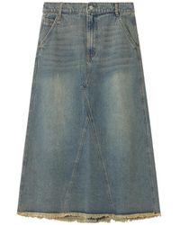Izzue - Frayed Panelled Denim Skirt - Lyst