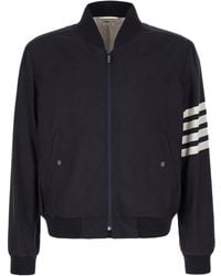 Thom Browne - 4-bar Plain Weave Suiting Bomber Jacket - Lyst