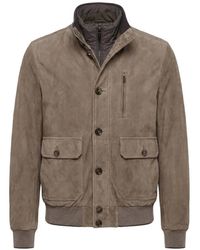 Moorer - Suede Bomber Jacket - Lyst