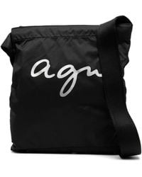 agnès b. - Logo-Print Messenger Bag - Lyst