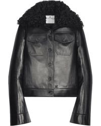 Courreges - Leren Jack Met Lammy Kraag - Lyst